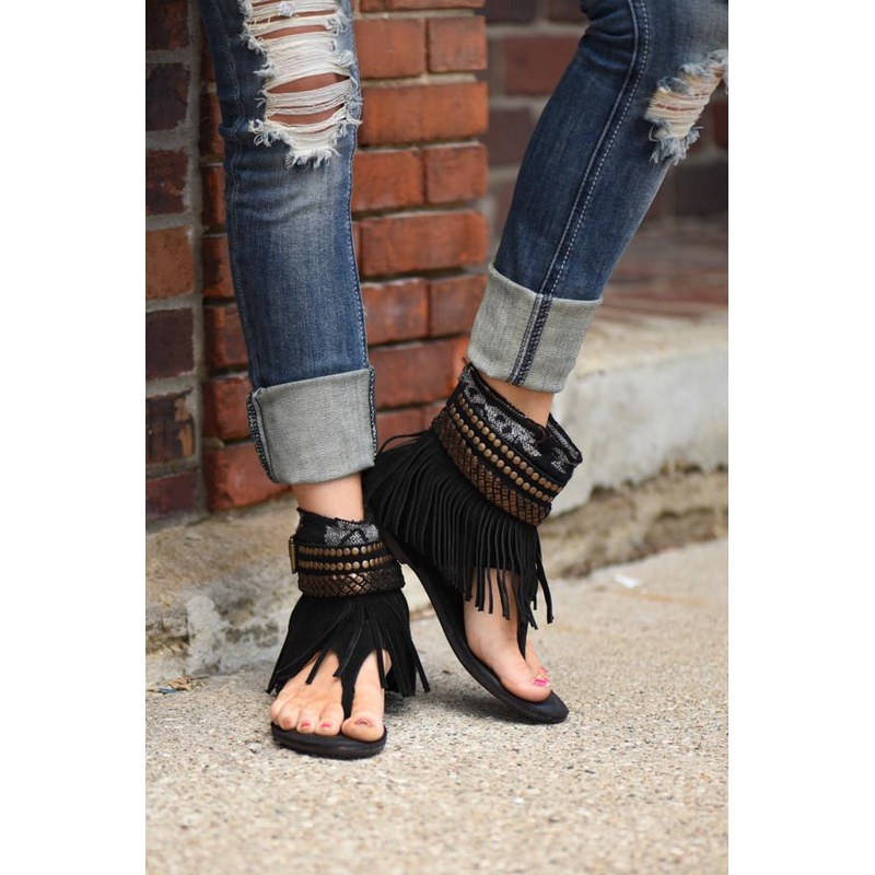 Amiga Black Naughty Monkey Sandals