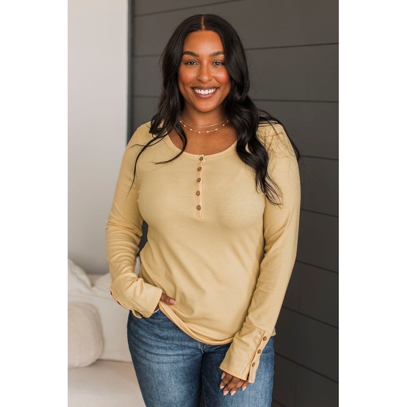 Give Your Best Henley Top- Butter
