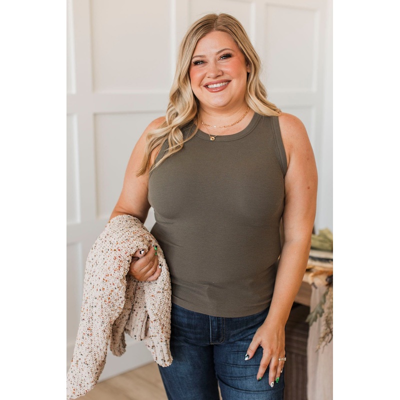 Thread & Supply On The Road Tank Top- Dark Olive