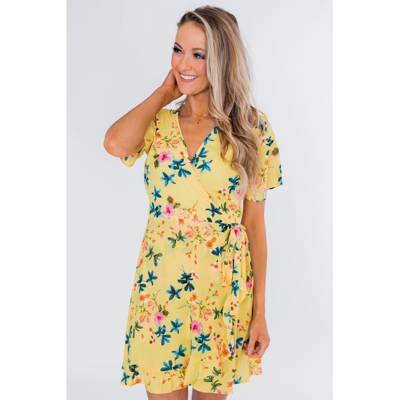 Summer Sun Wrap Dress- Yellow