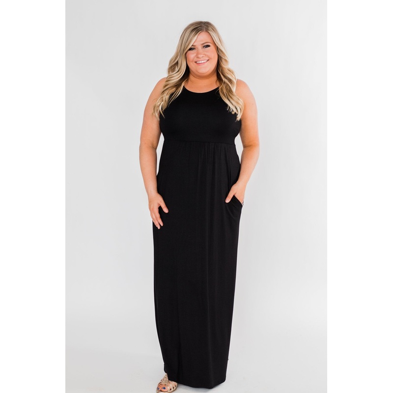 Brand New Start Crochet Maxi Dress- Neon Pink & Black