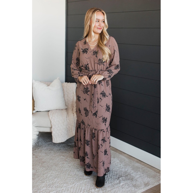 Say Something Sweet Maxi Dress- Dark Mocha
