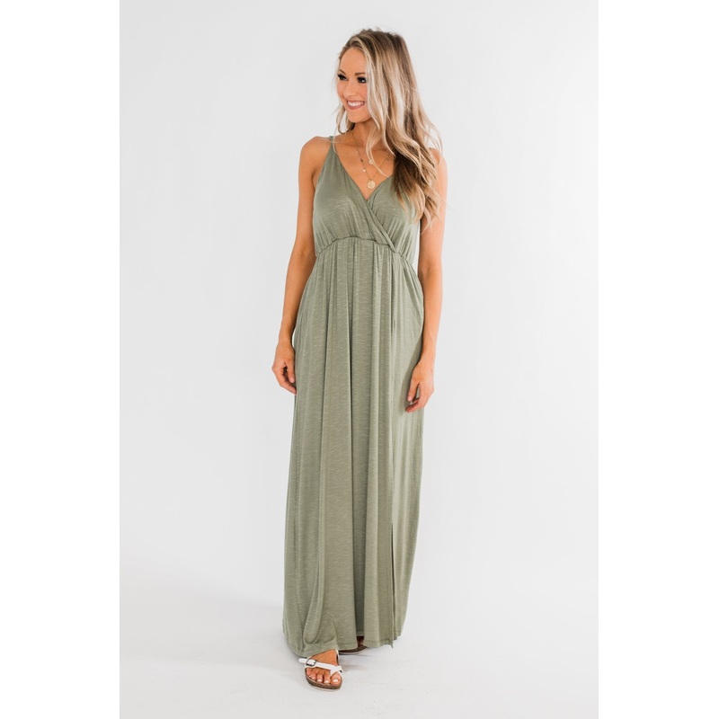 Next Right Step Maxi Dress- Olive