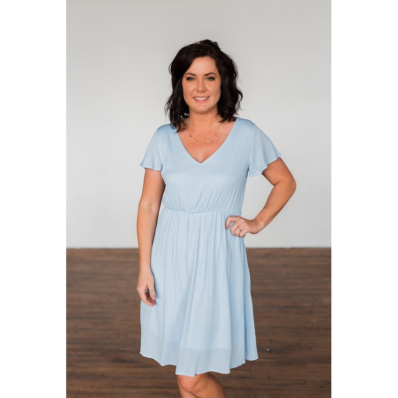 Here We Go Again Dress- Baby Blue