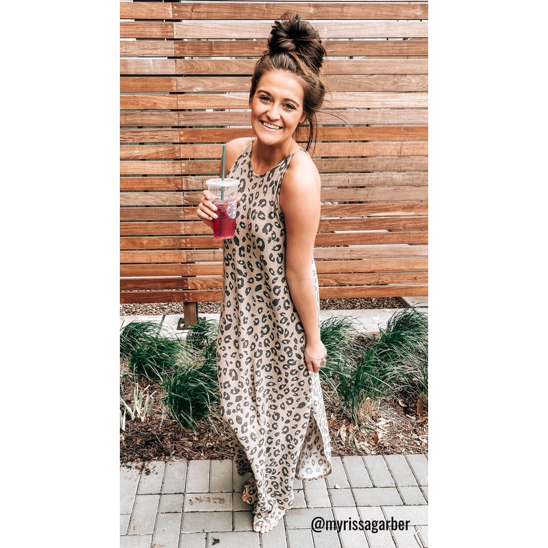 Forever Young Leopard Maxi Dress- Taupe