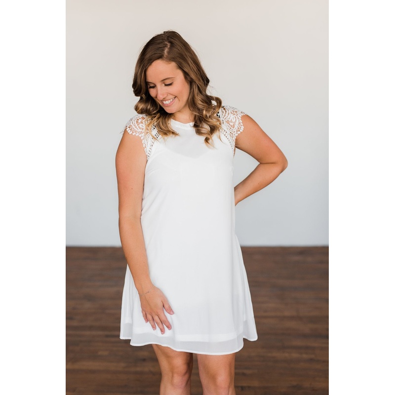 Love's On Time Shapeless Dress- White