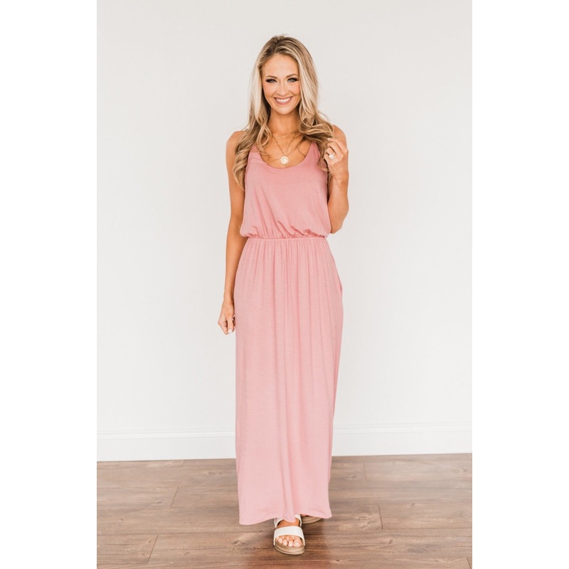 Everlasting Elegance Maxi Dress- Dusty Mauve Pink