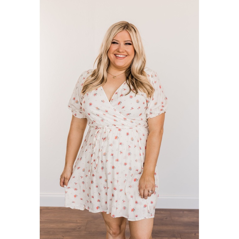 Enjoy The Simple Things Wrap Dress- Ivory