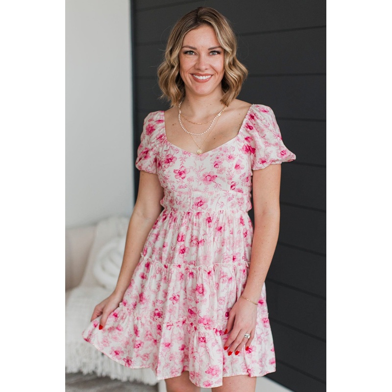 Always Enough Floral Mini Dress- Pink