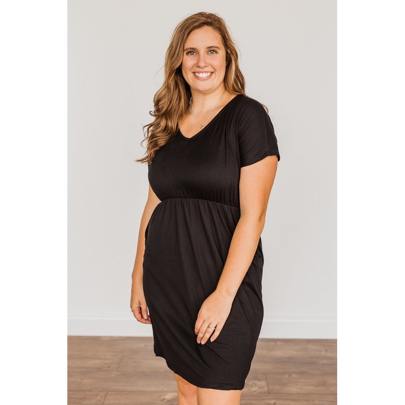 Made Of Magic V-Neck Dress- Black
