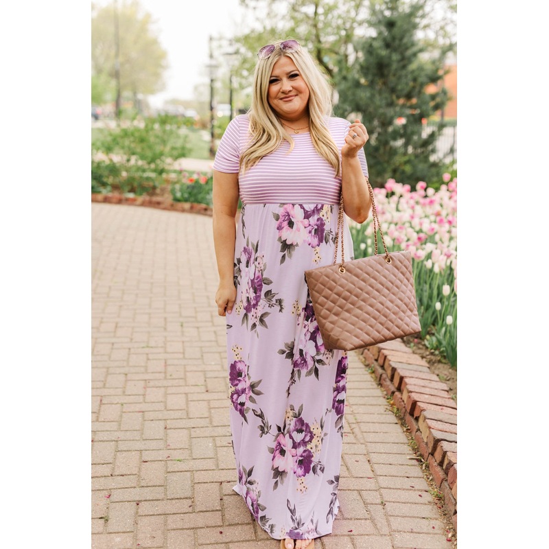 Lasting Memories Floral Maxi Dress- Lavender