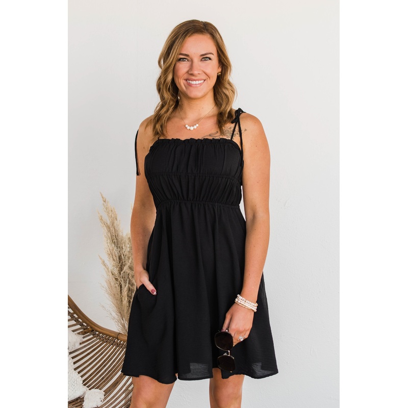 Ain't She Darling Mini Dress- Black
