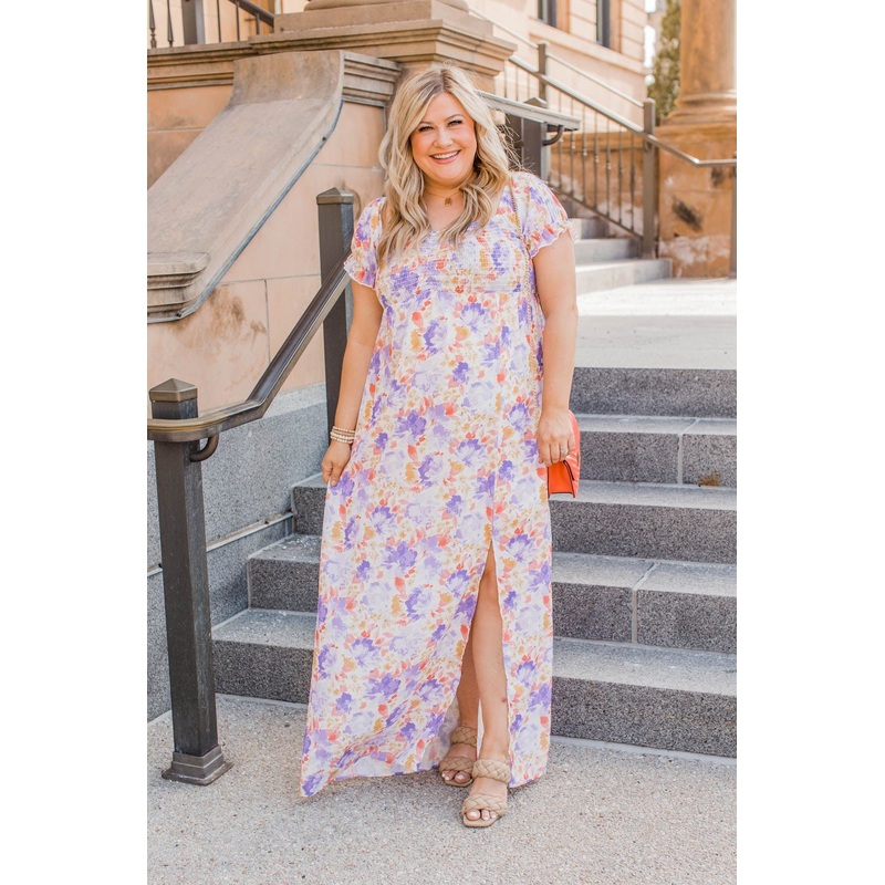 Clever Beauty Floral Maxi Dress- Lavender