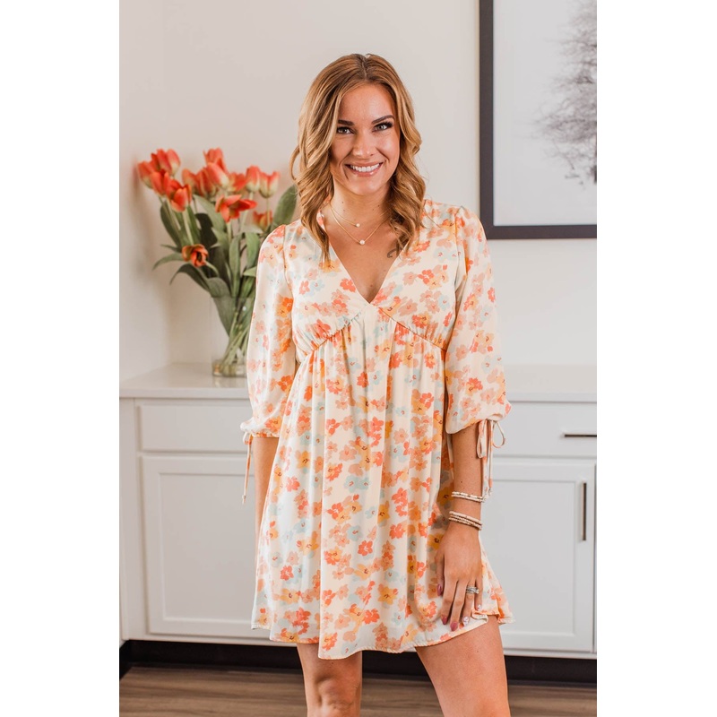 Growing Kindness Mini Dress- Ivory