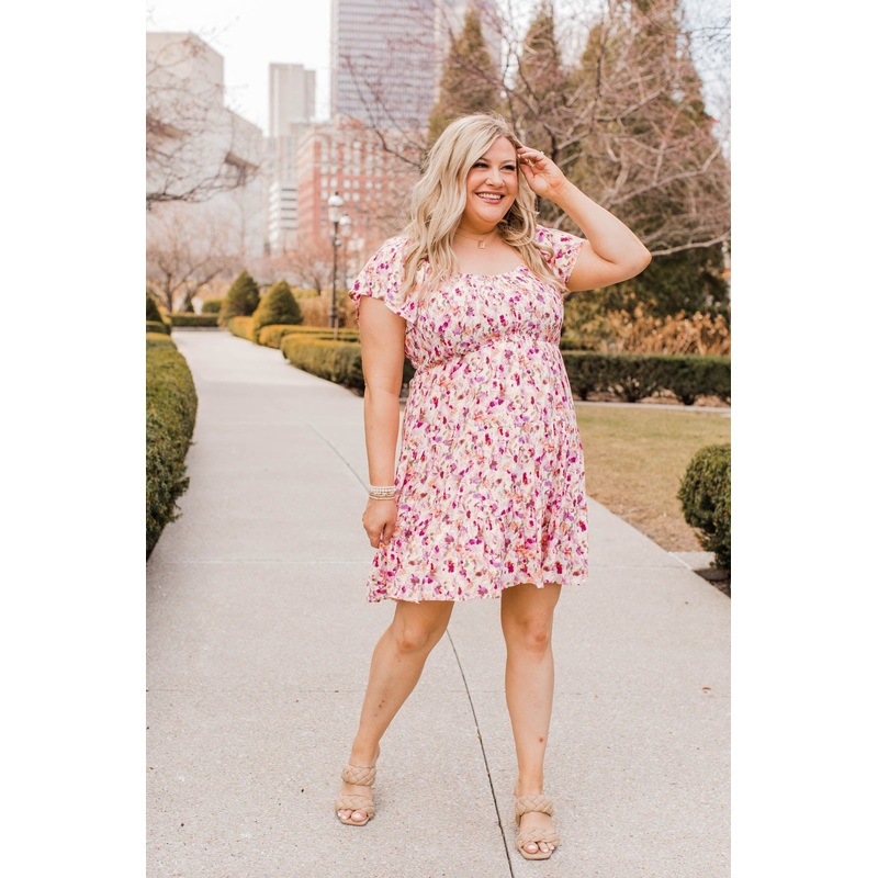 Pleasant Afternoon Mini Dress- Pink