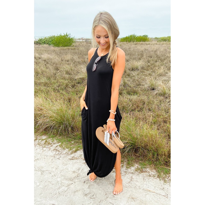 Be The Change Sleeveless Maxi Dress- Black
