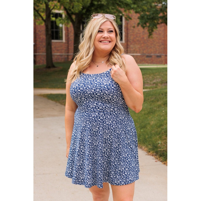 Parade Through The Streets Mini Dress- Navy