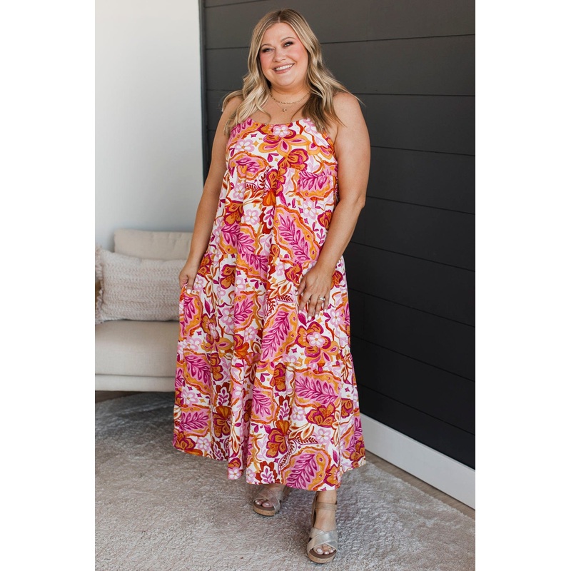 Forever Iconic Floral Maxi Dress- Ivory & Pink