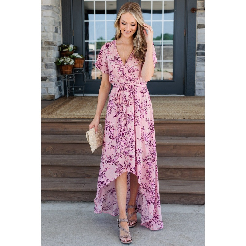 Forever Mine Hi-Low Dress- Light Pink