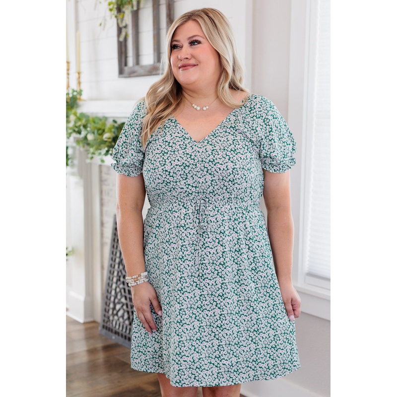 Look In Your Eyes Mini Dress- Green