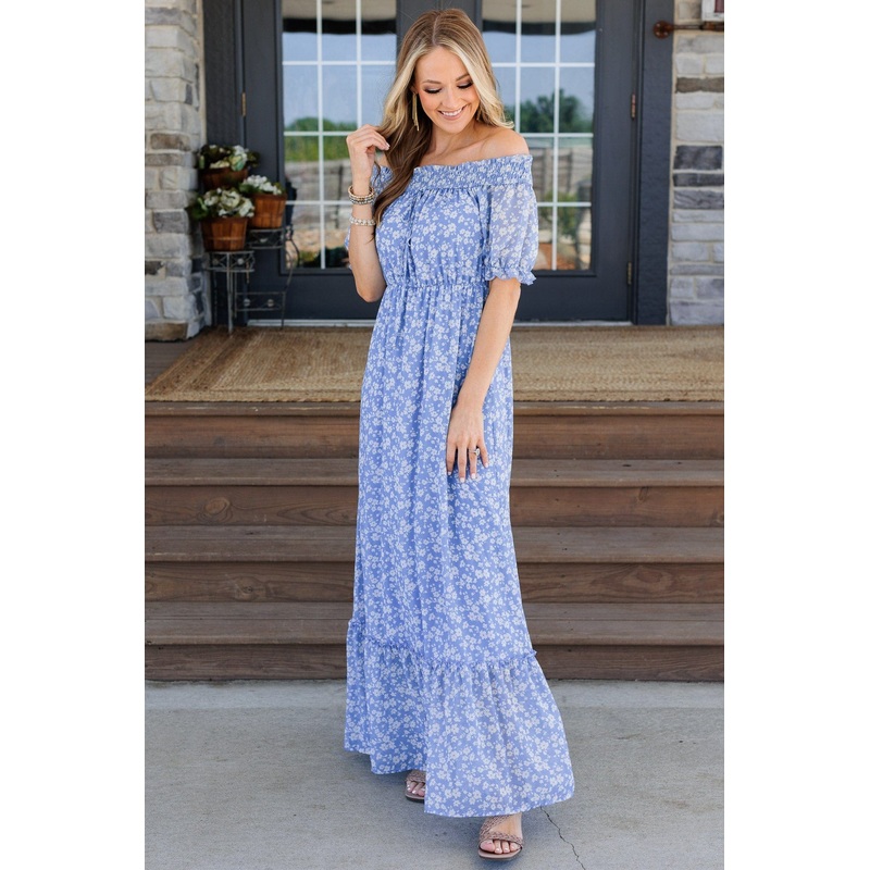 Love Is In The Air Maxi Dress- Blue