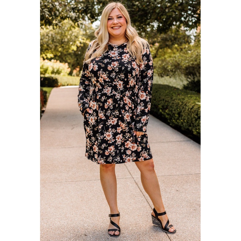 Adorn Your Dreams Floral Dress- Black