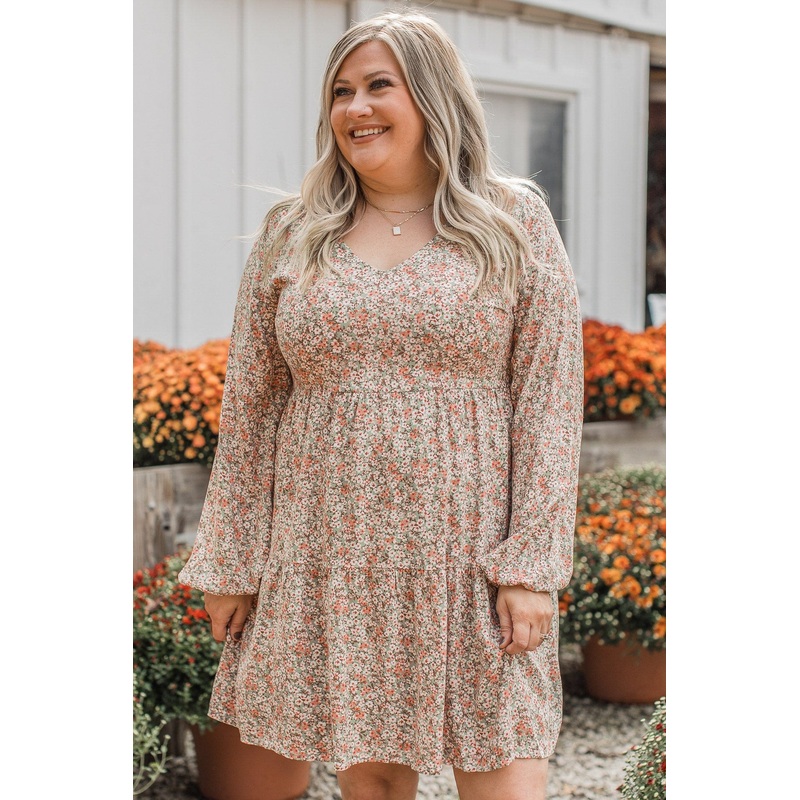Just A Thought Floral Dress- Sage
