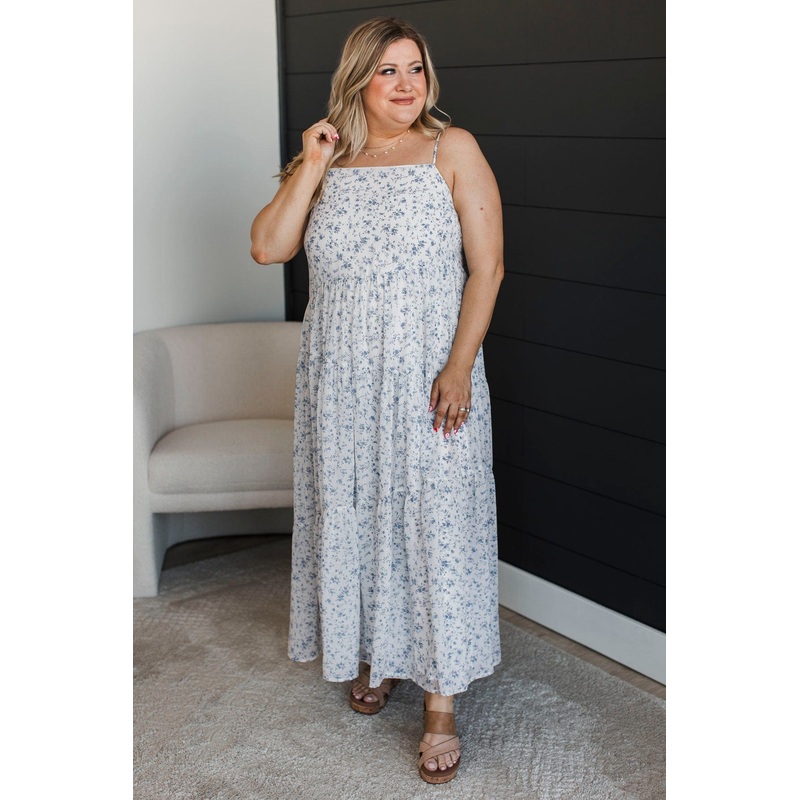 Feeling Charmed Floral Maxi Dress- Off-White