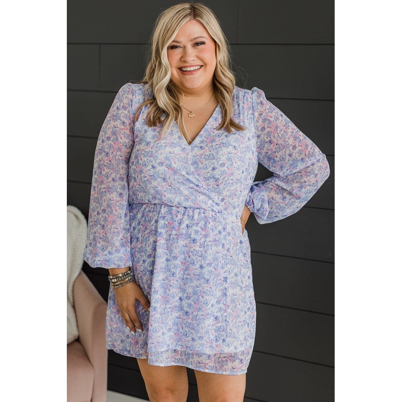 Flirting In Floral Dress- Lavender