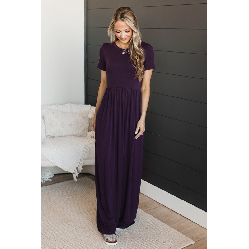 Looking Stunning Maxi Dress- Plum