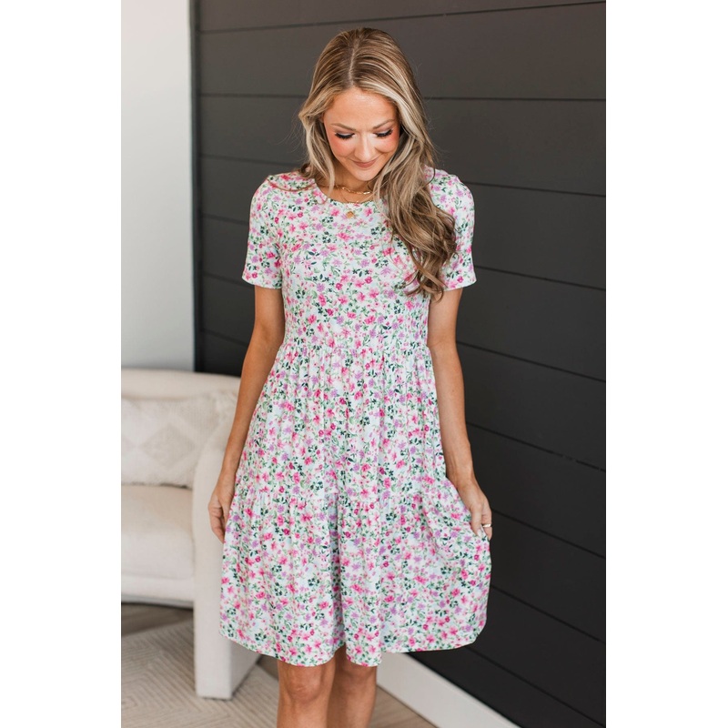You're Sugar Sweet Floral Dress- Ivory