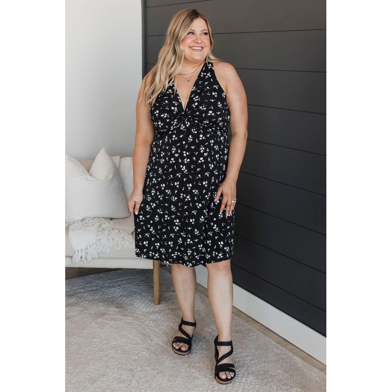 Keep Believing Floral Dress- Black